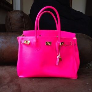 Hot Pink Leather Bag
